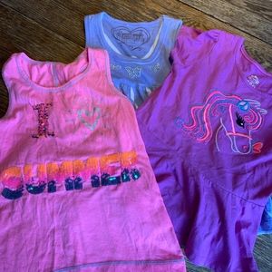 Lot of 3 girl's summer shirts. Size 6.